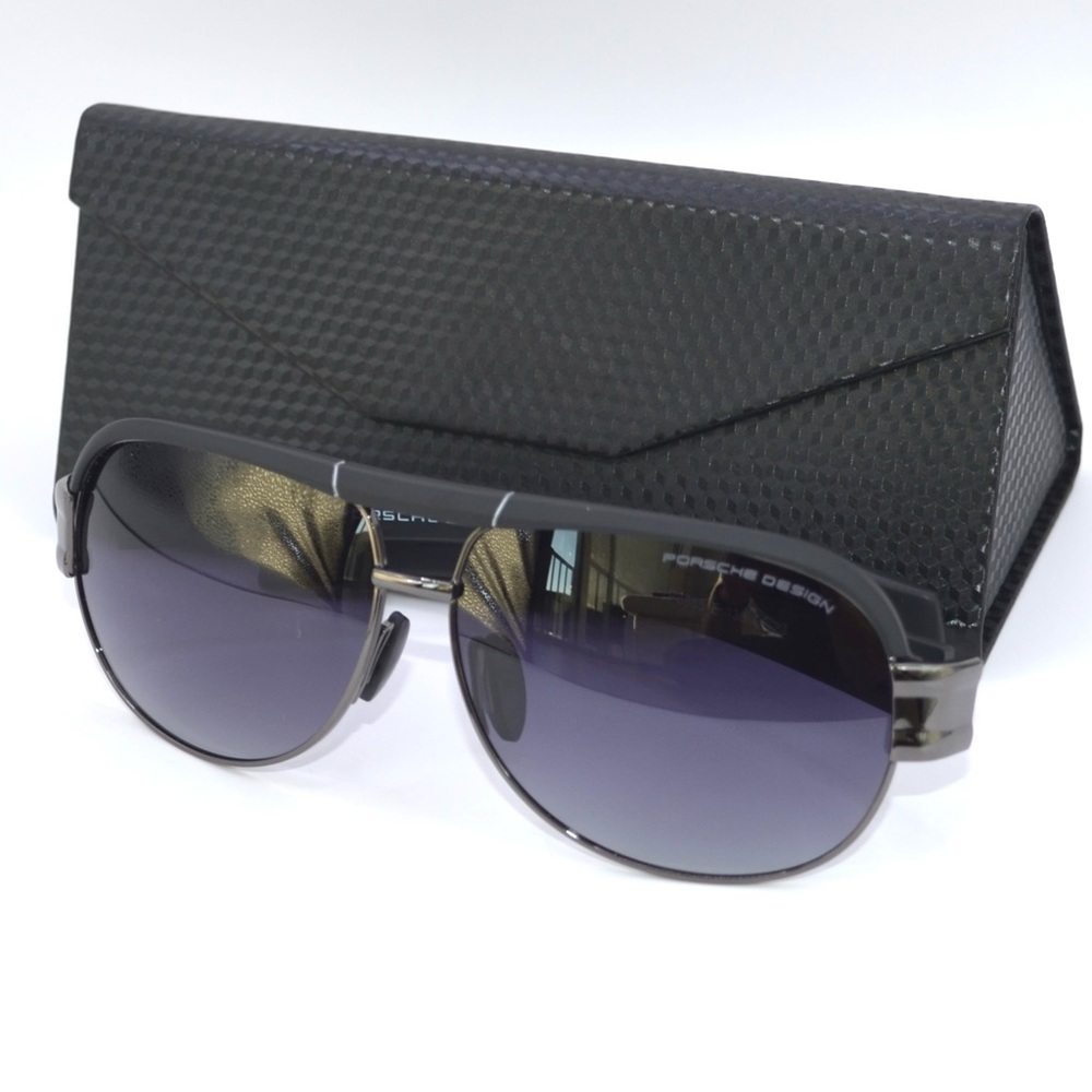 Porsche Design Men Sunglasses Matte Black Gunmetal | New | No Case  62-13-138 - Picture 6 of 12